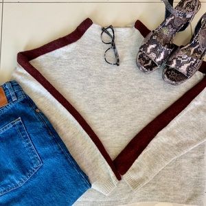 Urban Outfitters mock-neck, stripe detail sweater!